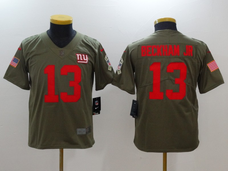 NFL Youth New York Giants #13 Beckham jr Nike Olive Salute To Service Limited Jerseys->->Youth Jersey